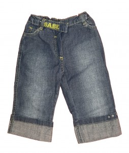 Modre jeans hlače z vezenino 9-12 M