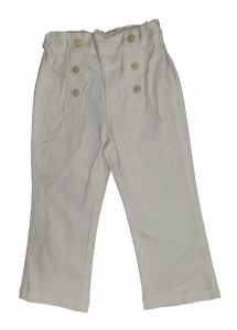 Bele hlače z regulacijo in okrasnimi gumbi 18-24 M