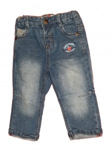 Modre podložene jeans hlače z regulacijo 9-12 M