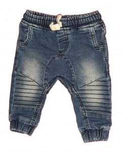 Jeans hlače s patenti in vrvico 3-6 M