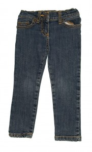Jeans hlače z elastičnim pasom in regulacijo 2-3 L