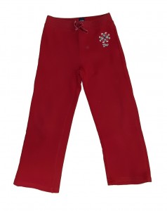 Rdeče trenirka hlače z vezenino 4-5 L
