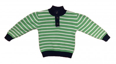 Zelen pulover z belimi črtami 18-24 M