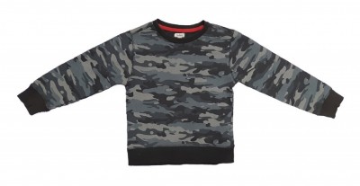 Siv pulover z vojaškim vzorcem 3-4 L