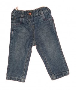 Podložene jeans hlače z regulacijo 6-9 M