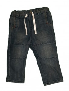 Modre jeans hlače z rehulacijo in vrvico 9-12 M