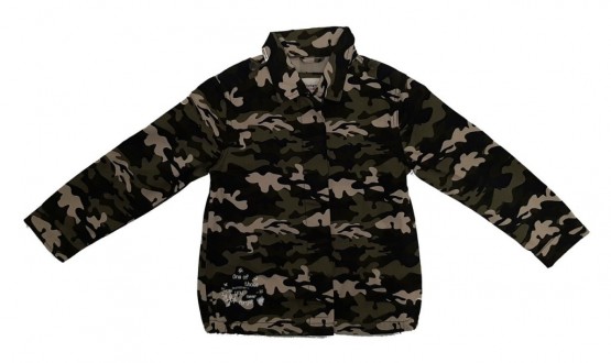 Tanjša prehodna jakna v vojaškem videzu in sliko zadaj 6-7 L