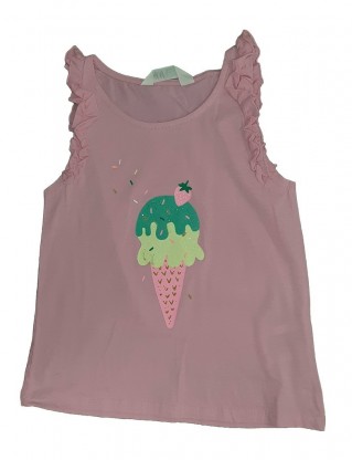 Roza majica s sliko sladoleda 7-8 L
