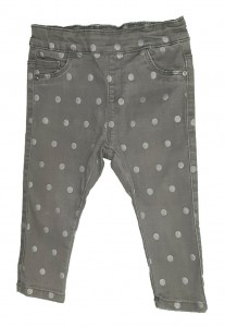 Sive elastične jeans hlače s krogi 12-18 M