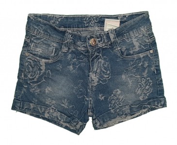 Jeans kratke hlače z rožami 5-6 L