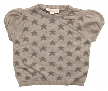 Tanjši pulover s kratkimi rokavi in zvezdami 18-24 M