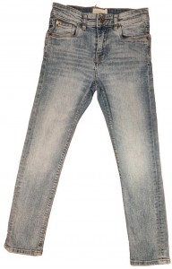 Modre dolge jeans hlače oprijete 8-9 L