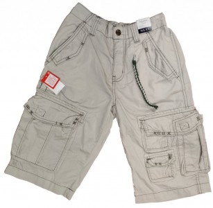 Bež kratke hlače široke s prilagodljivim pasom 6-7 L