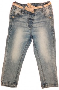 Modre dolge jeans hlače s pasom 9-12 M